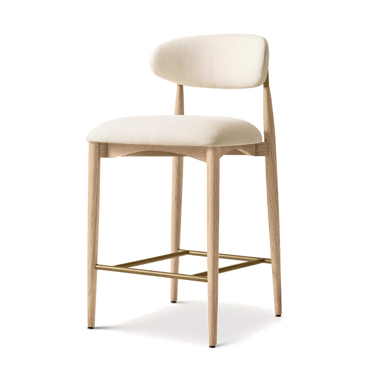 Home Bar Stools - نمط جديد الشمال النسيج الخشب مكافحة