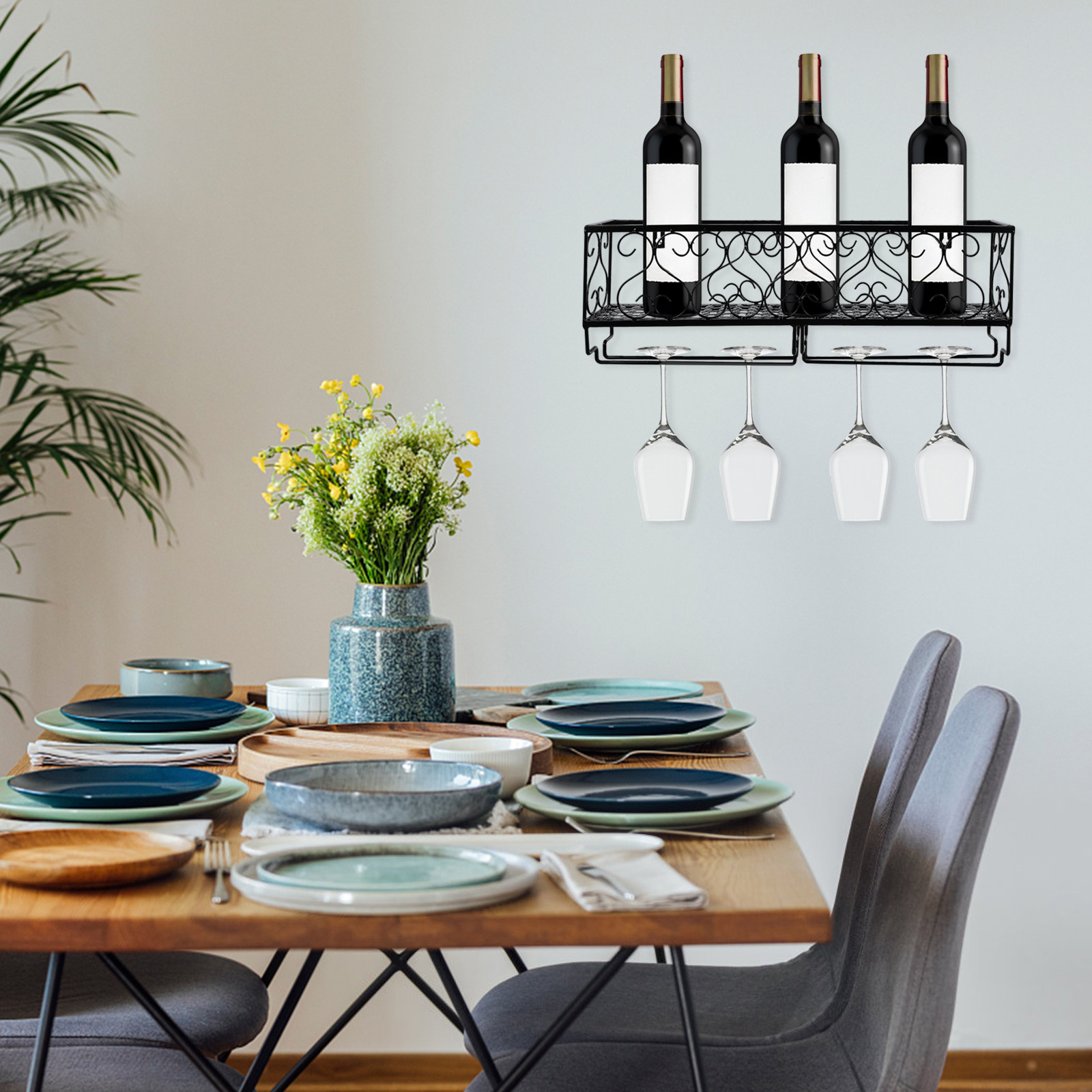 حامل زجاجات نبيذ معدني عالي ال - مراجعة Home Bar Stand وسعره