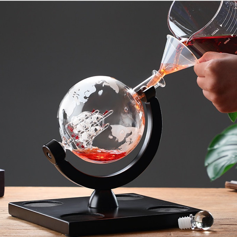 مجموعة إبريق نبيذ زجاجي مزخرف  - مراجعة Home Bar Set وسعره