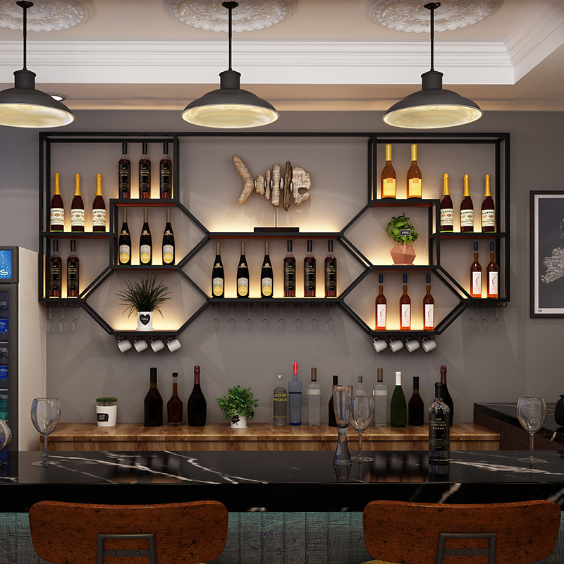 رفوف معدنية خزانة مشروبات غرفة - مراجعة Home Bar Shelves وسعره